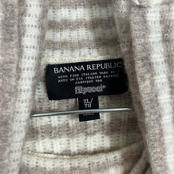 Banana Republic stripe AIRE YARN TURTLENECK SWEATER XL - Picture 2 of 4